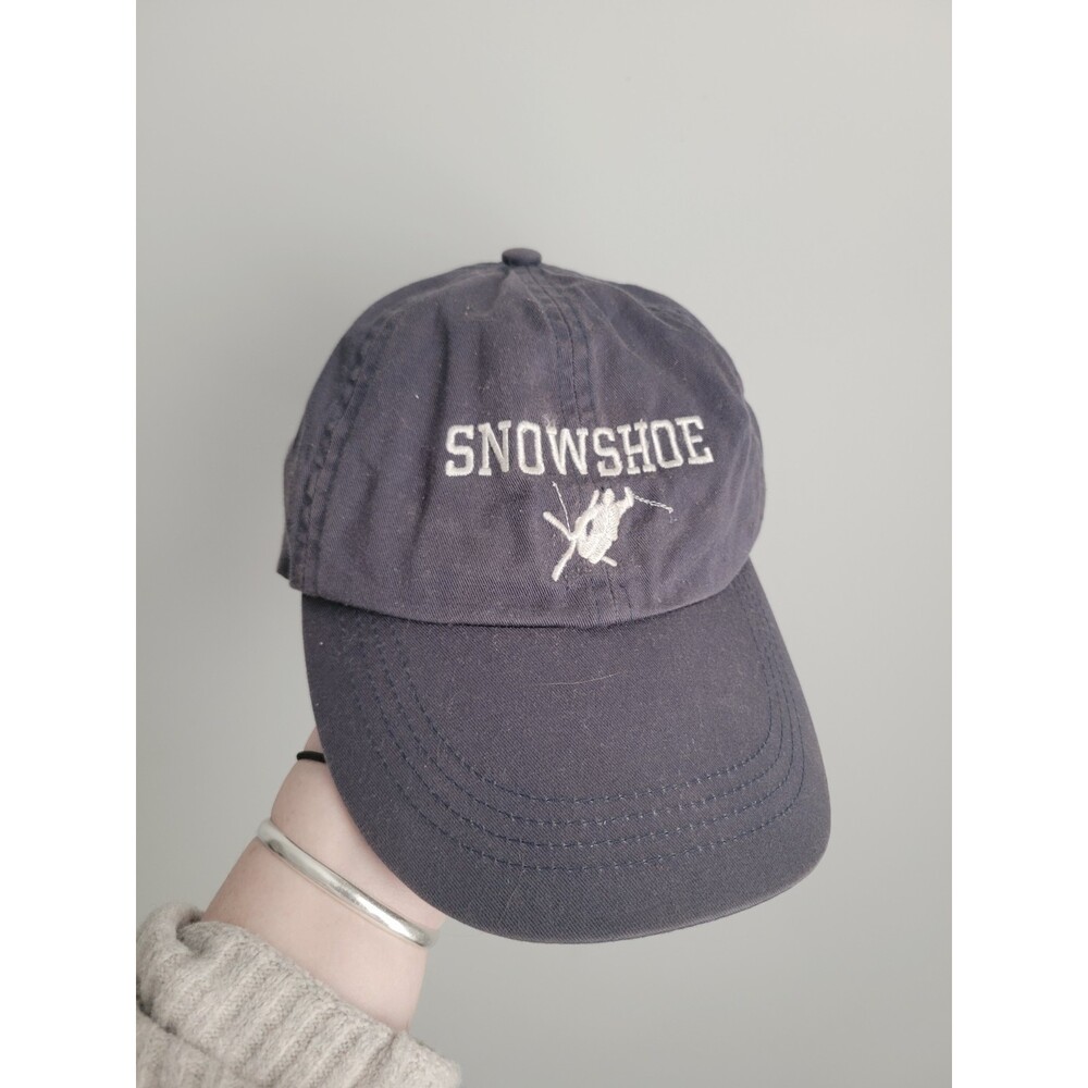 Vtg 90s Skiing Snowshoe Hat Script Logo Embroidered Baseball Dad Cap